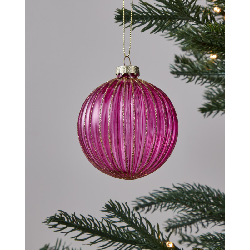 Boule de Noël en verre Fanore rose Ø 8 cm EGLO