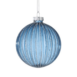 Boule de Noël en verre Fanore bleue Ø 8 cm EGLO