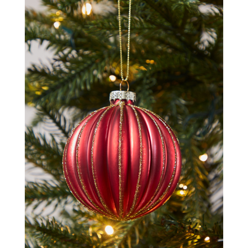 Boule de Noël en verre Fanore rouge Ø 8 cm EGLO