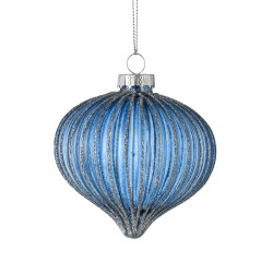 Boule de Noël en verre Fanore bleue Ø 8 cm EGLO