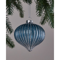 Boule de Noël en verre Fanore bleue Ø 8 cm EGLO