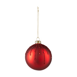 Boule de Noël en verre Fanore rouge mat Ø 8 cm EGLO