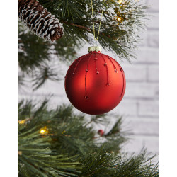 Boule de Noël en verre Fanore rouge mat Ø 8 cm EGLO