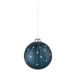 Boule de Noël en verre Fanore bleu foncé mat Ø 8 cm EGLO