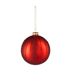 Boule de Noël en verre Fanore rouge mat Ø 10 cm EGLO