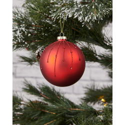 Boule de Noël en verre Fanore rouge mat Ø 10 cm EGLO