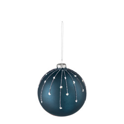 Boule de Noël en verre Fanore bleu foncé mat Ø 10 cm EGLO