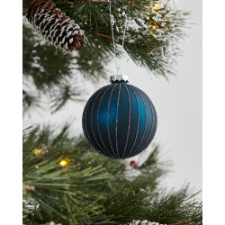 Boule de Noël en verre Fanore bleu foncé mat Ø 8 cm EGLO