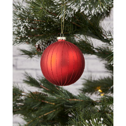 Boule de Noël en verre Fanore rouge mat Ø 10 cm EGLO