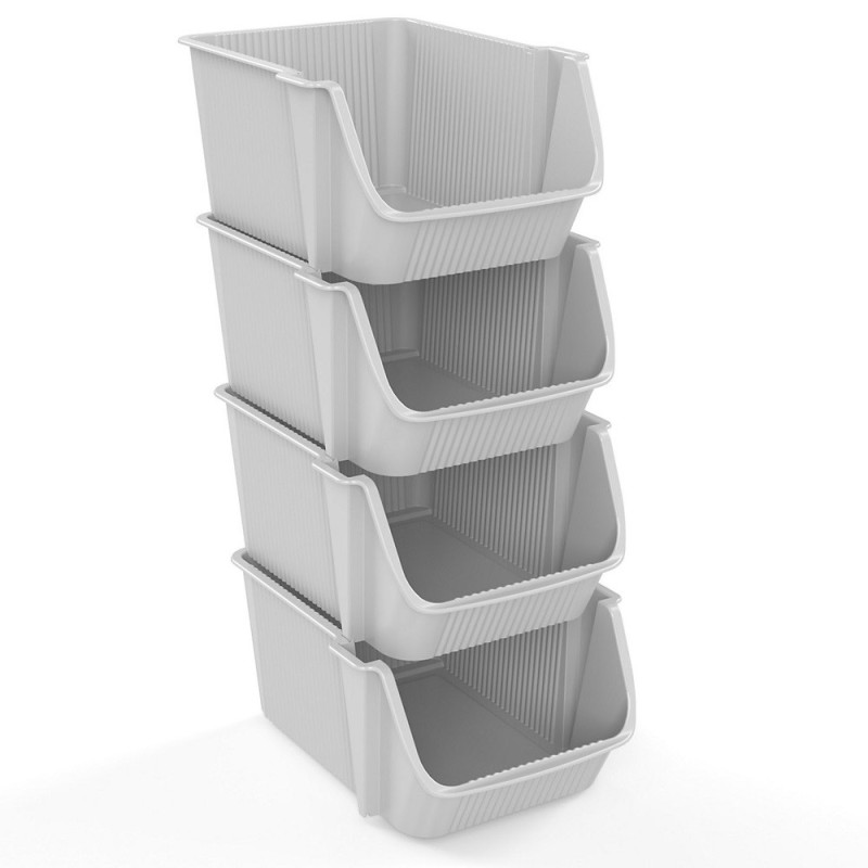 Box de rangement empilable Fly Tower 4 pièces blanche SUNDIS
