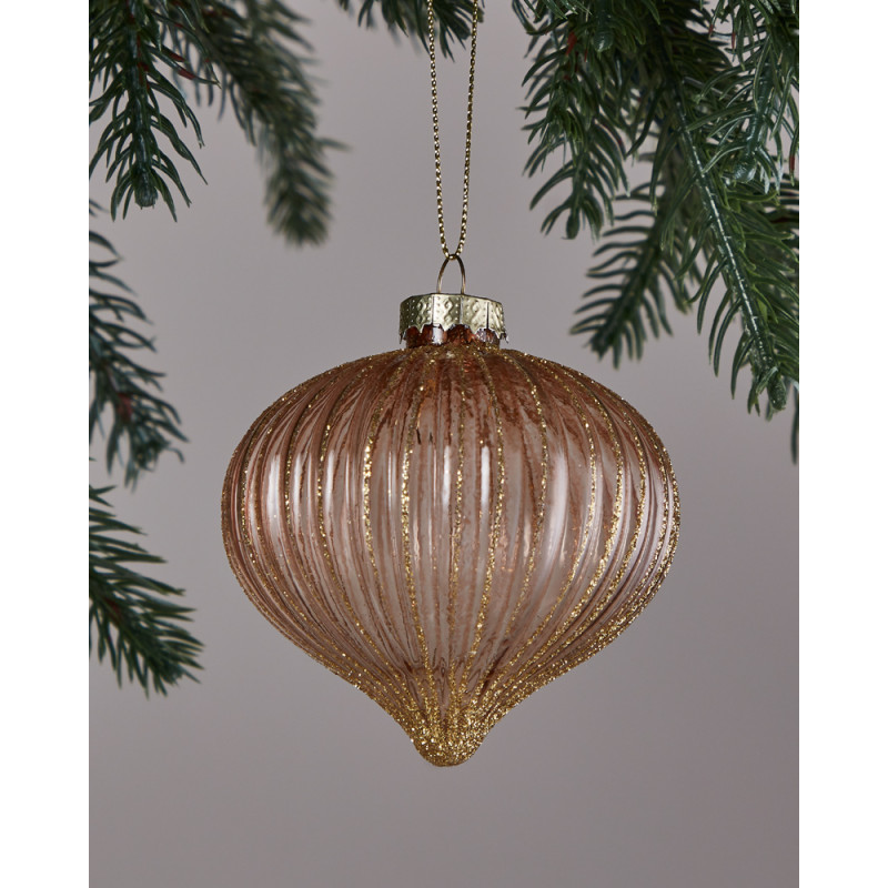 Boule de Noël en verre Fanore crème Ø 8 cm EGLO