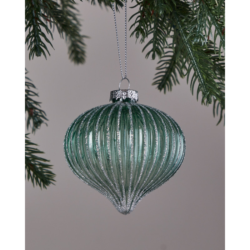 Boule de Noël en verre Fanore verte Ø 8 cm EGLO