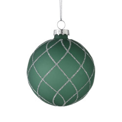 Boule de Noël en verre Fanore vert mat Ø 8 cm EGLO