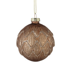 Boule de Noël en verre Fanore marron Ø 8 cm EGLO