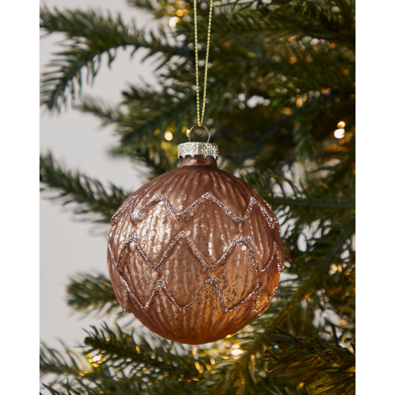 Boule de Noël en verre Fanore marron Ø 8 cm EGLO