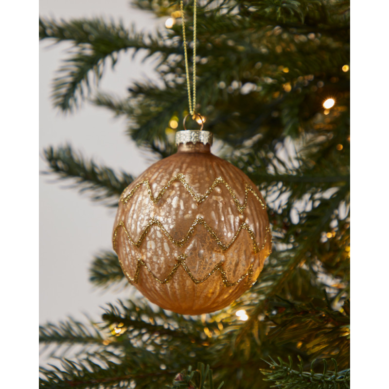 Boule de Noël en verre Fanore dorée Ø 8 cm EGLO