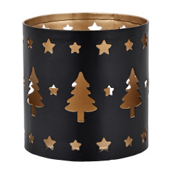 Photophore Lugait en métal noir et or Ø 7