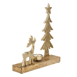 Bougeoir Baliguian en bois doré 25 x 6 x 27 cm EGLO