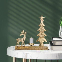 Bougeoir Baliguian en bois doré 25 x 6 x 27 cm EGLO