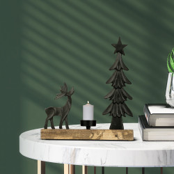 Bougeoir Baliguian en bois noir 25 x 6 x 27 cm EGLO