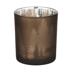 Photophore Lukut en verre marron Ø 7 x 8 cm EGLO