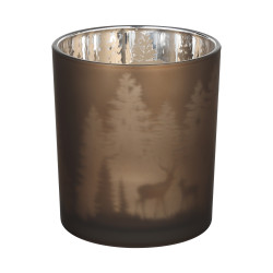 Photophore Lukut en verre marron Ø 9 x 10 cm EGLO