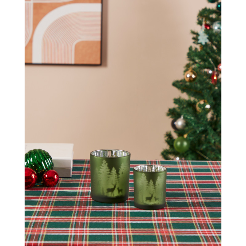 Photophore Lukut en verre vert Ø 7 x 8 cm EGLO