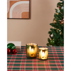 Photophore Lukut en verre vert Ø 7 x 8 cm EGLO