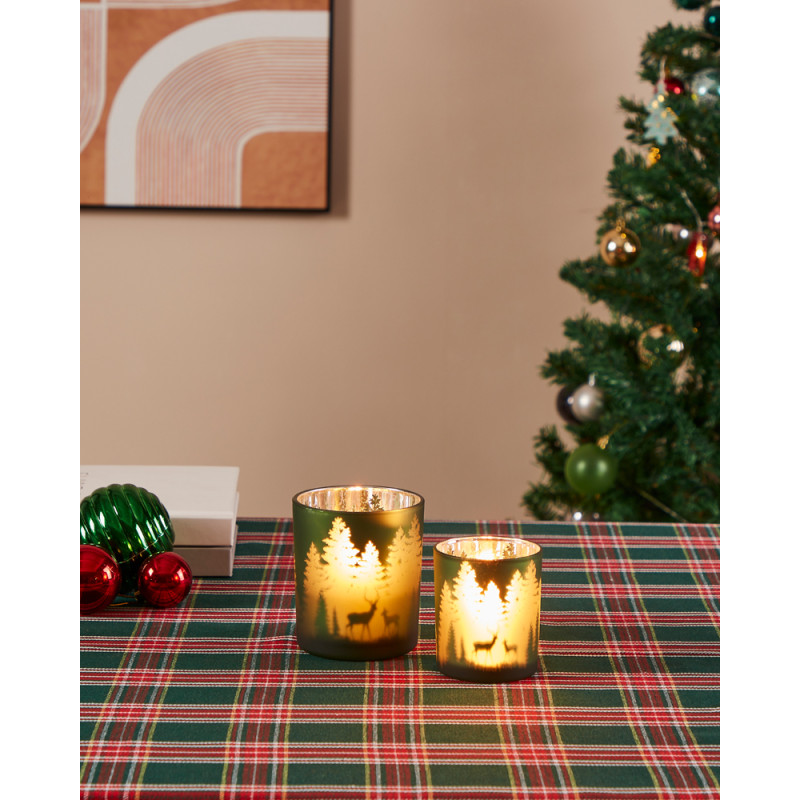 Photophore Lukut en verre vert Ø 7 x 8 cm EGLO