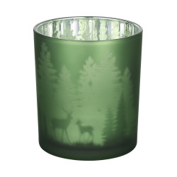 Photophore Lukut en verre vert Ø 9 x 10 cm EGLO