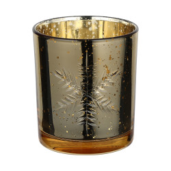 Photophore Lukut en verre doré Ø 7 x 8 cm EGLO