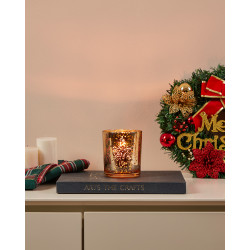 Photophore Lukut en verre doré Ø 8