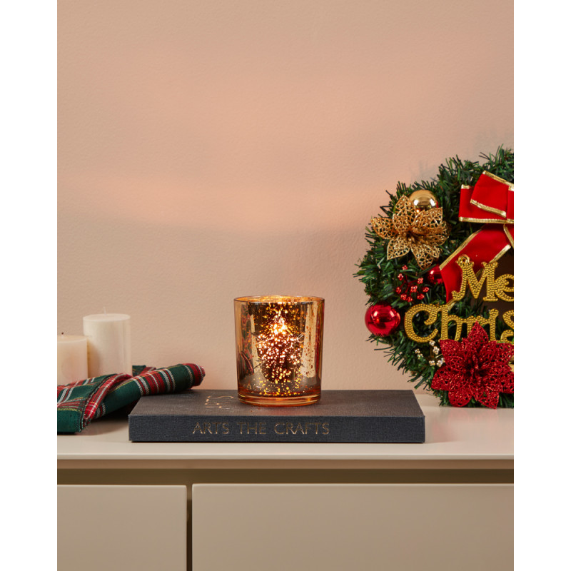 Photophore Lukut en verre doré Ø 8