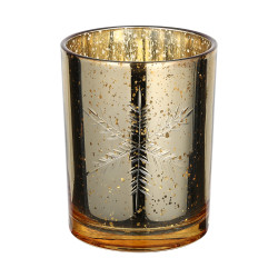 Photophore Lukut en verre doré Ø 10 x 12