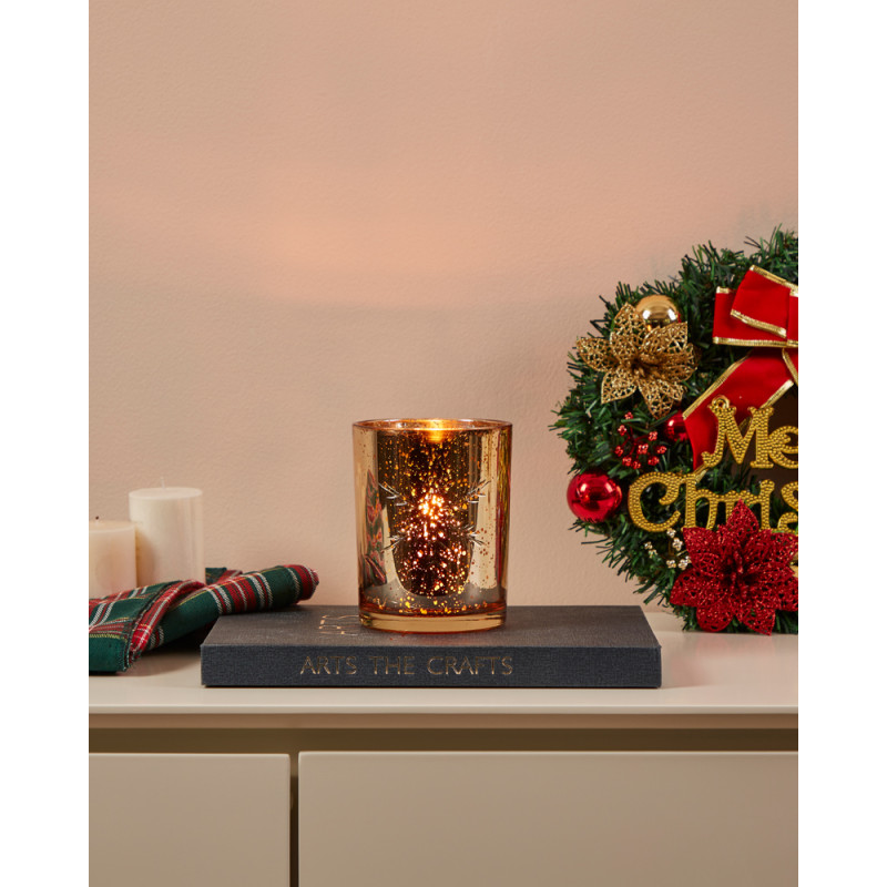 Photophore Lukut en verre doré Ø 10 x 12