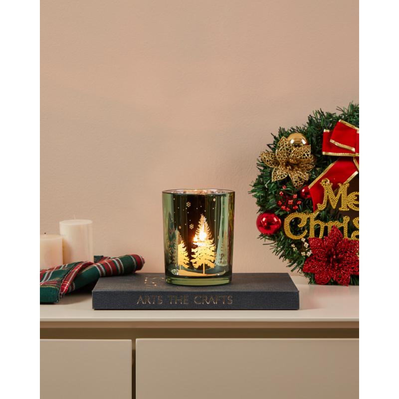 Photophore Lukut en verre menthe Ø 10 x 12