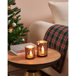 Photophore Lukut en verre marron Ø 8