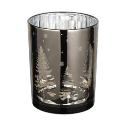 Photophore Lukut en verre marron Ø 10 x 12