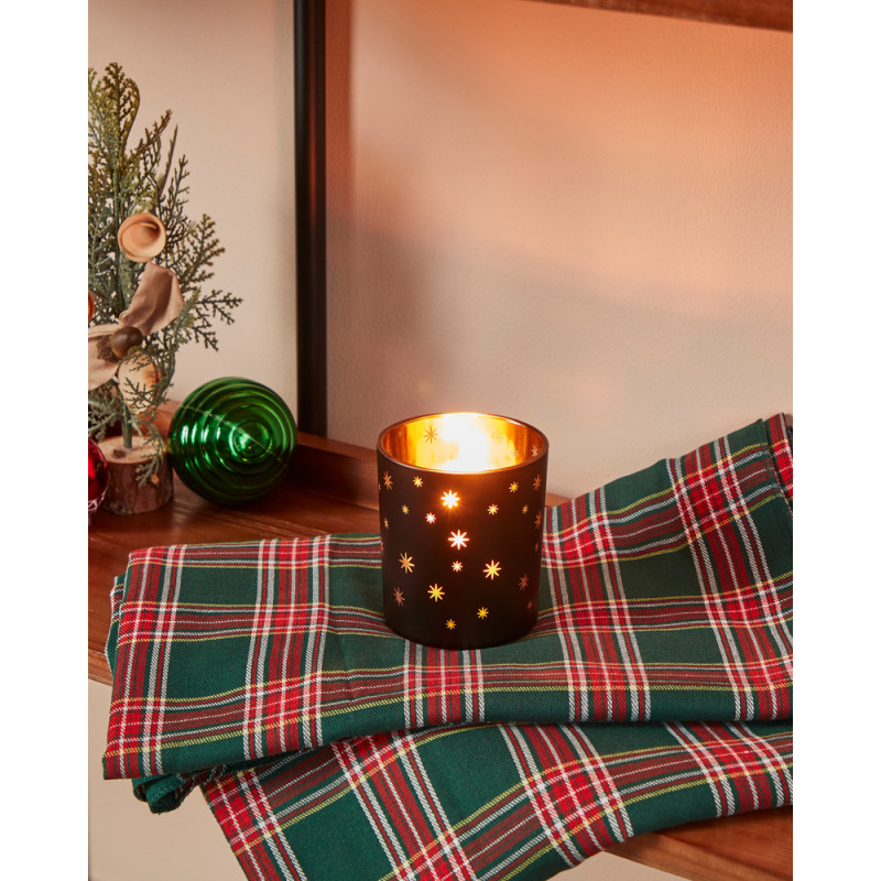 Photophore Lukut en verre noir Ø 10 x 12