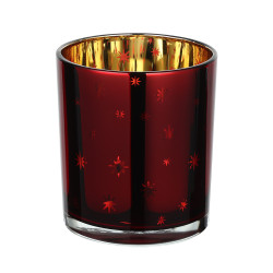 Photophore Lukut en verre rouge Ø 8