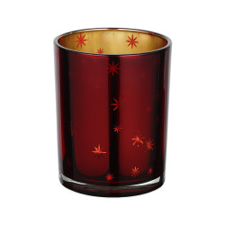 Photophore Lukut en verre rouge Ø 10 x 12