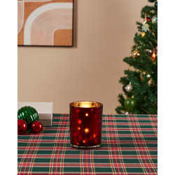 Photophore Lukut en verre rouge Ø 10 x 12