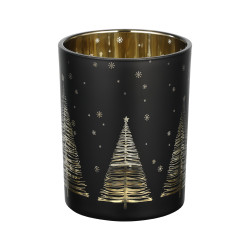 Photophore Lukut en verre noir Ø 10 x 12