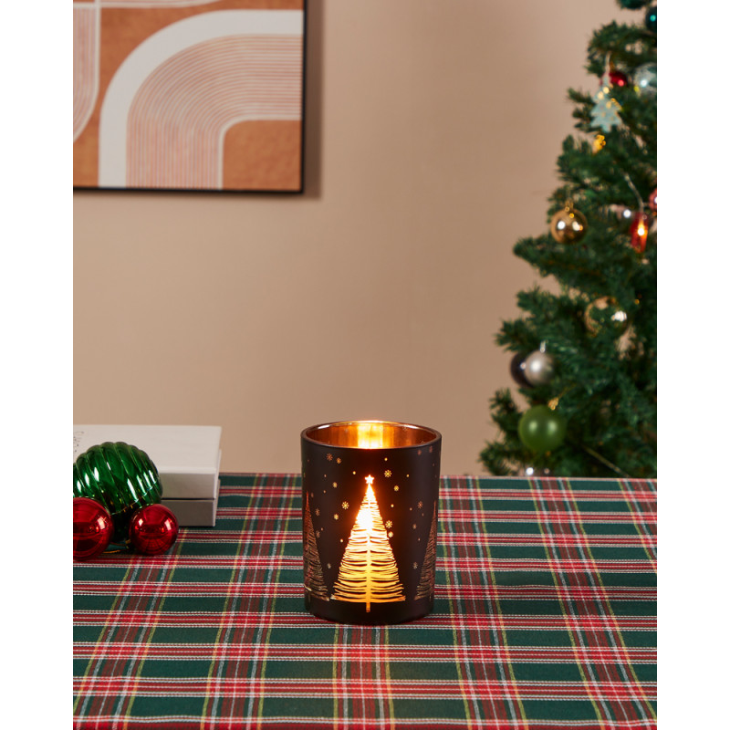 Photophore Lukut en verre noir Ø 10 x 12