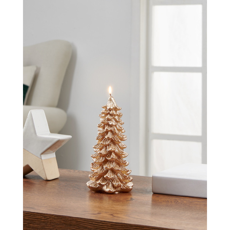 Bougie Balezze sapin champagne Ø 8 x 16 cm EGLO