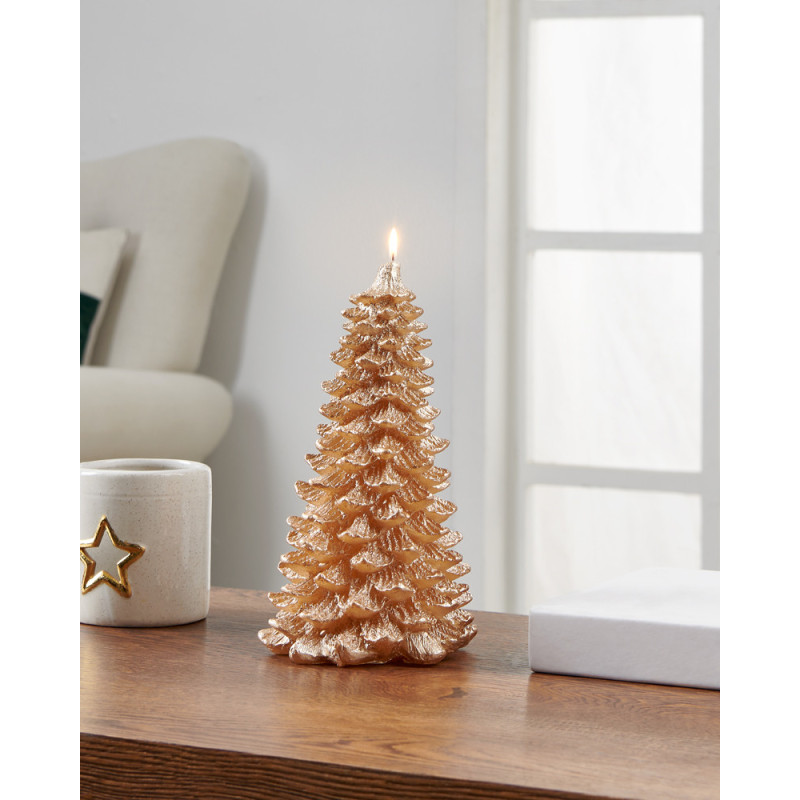 Bougie Balezze sapin champagne Ø 10 x 20 cm EGLO