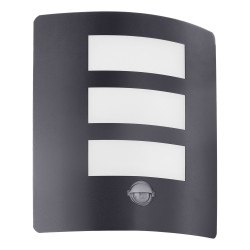 Applique extérieure Rascino noire avec détecteur de mouvement E27 40 W