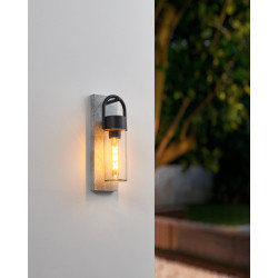 Applique extérieure Carraro noire et béton E27 28 W