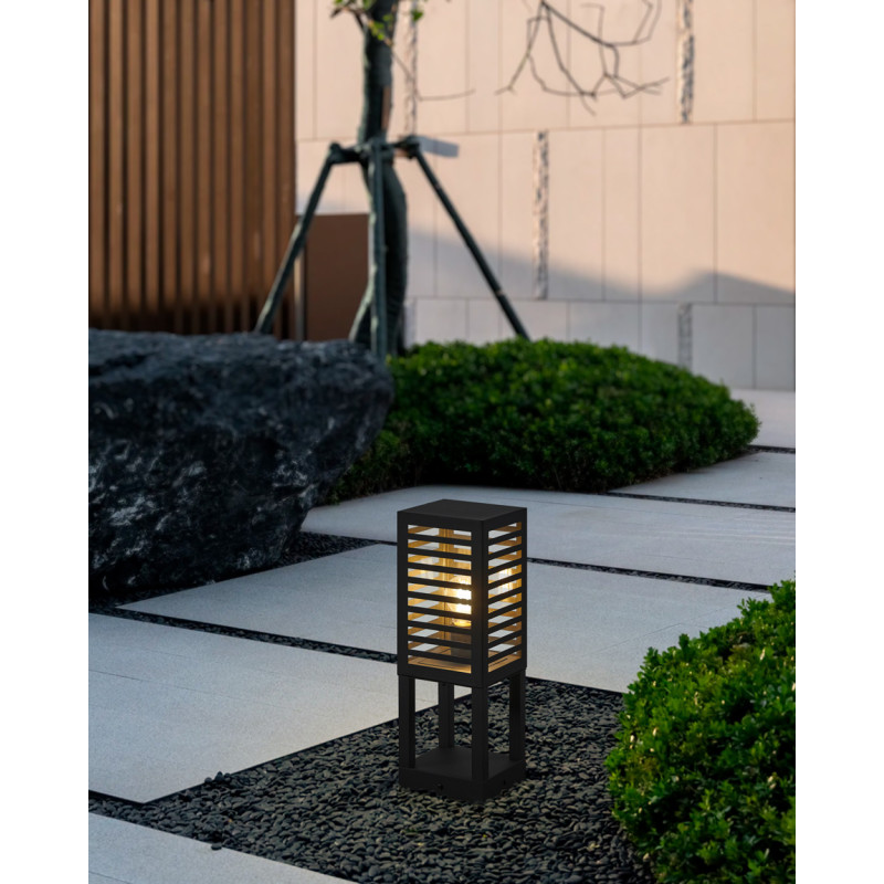 Borne extérieure Alamonte 3 noire 45 cm E27 60 W