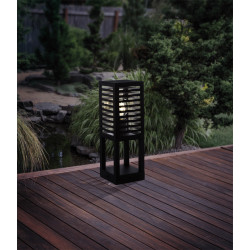 Borne extérieure Alamonte 3 noire 45 cm E27 60 W